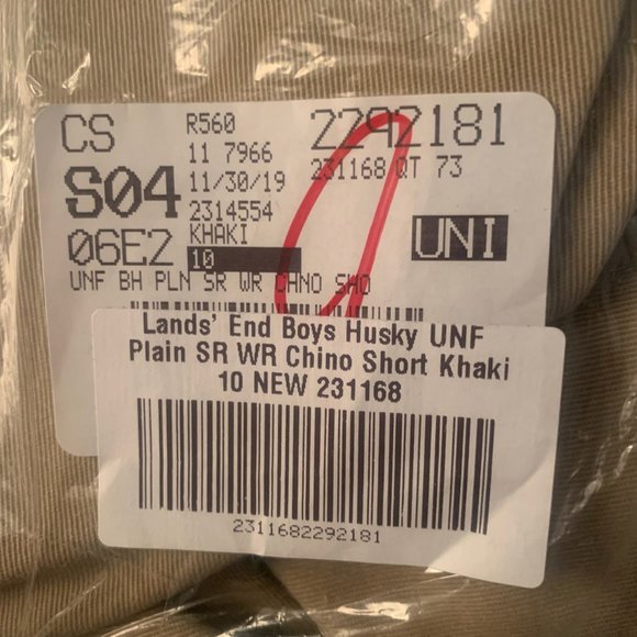 NWT LANDS' END UNIFORM PLAIN STAIN/WRINKLE RESISTANT CHINO SHORTS KHAKI 10H, 18H - Picture 5 of 9